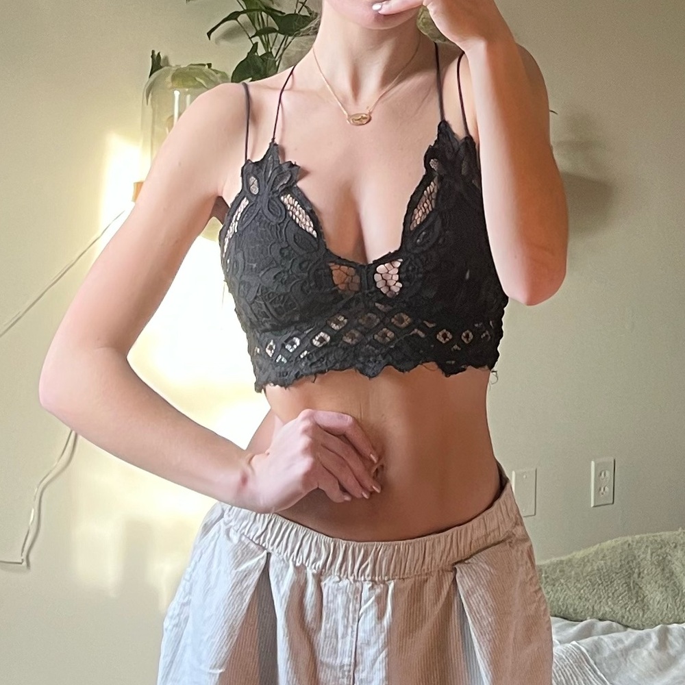 Free People Black Lace Bralette